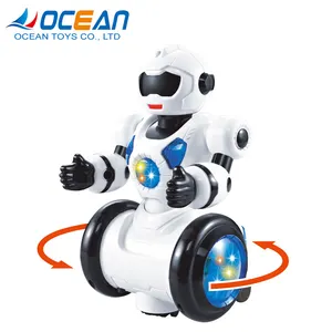 Swing hand head rotating dancing wheels intelligent music mobile robot toy for children