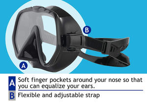 Solo <span class=keywords><strong>máscara</strong></span> de buceo sin marco <span class=keywords><strong>máscara</strong></span> de buceo <span class=keywords><strong>apnea</strong></span> de templado de vidrio de <span class=keywords><strong>máscara</strong></span> de buceo gafas de natación - Product Image 2