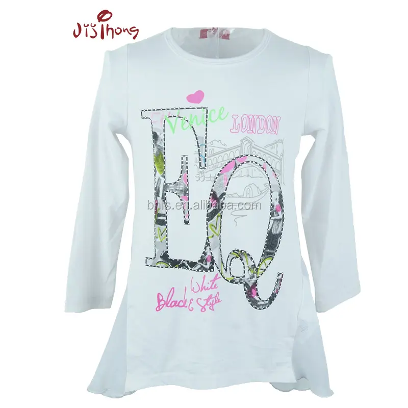 autumn long sleeve teen knit cotton kids girl t shirt wholesale