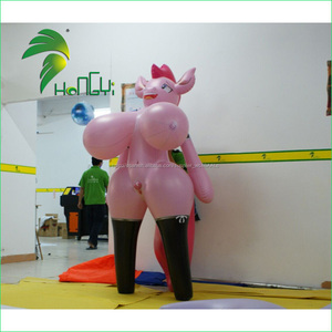 2 metros de altura inflable personalizado sexy tetas grandes de <span class=keywords><strong>la</strong></span> muchacha del cerdo / inflable juguete de cerdo - Product Image 2