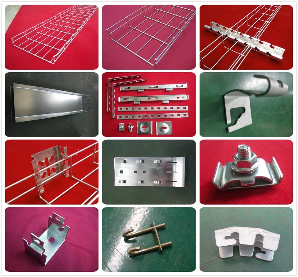 Galvanized Steel Wire Mesh Cable Tray Support with Brackets