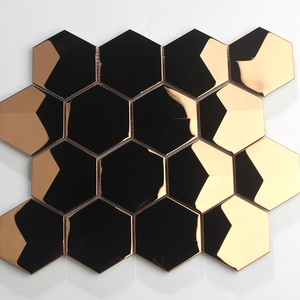 Mosaïque métallique hexagonale <span class=keywords><strong>effet</strong></span> 3D en acier inoxydable, carreaux muraux décoratifs - Product Image 5