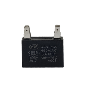 Condensateur <span class=keywords><strong>CBB61</strong></span> <span class=keywords><strong>P2</strong></span> 3µF 450V 1.2µF 2mF Condensateurs de moteur de ventilateur AC de type <span class=keywords><strong>CBB61</strong></span> 1.5µF - Product Image 2