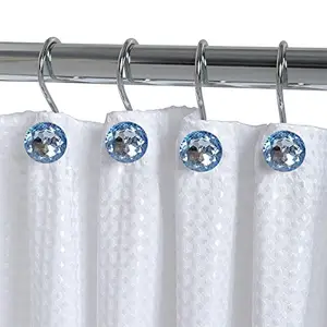淋浴窗帘挂钩淋浴窗帘环丙烯酸装饰滚动淋浴窗帘钩 5 种颜色