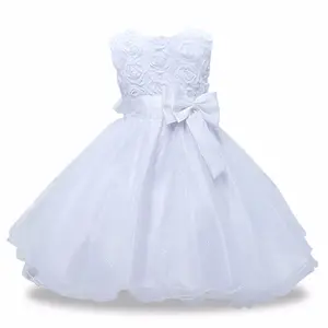 Sıcak Kız Çiçek Gül Doğum Günü Zarif Prenses Akşam Elbise 2-10 Yıl Eski çocuk elbise parti bebek kız elbise