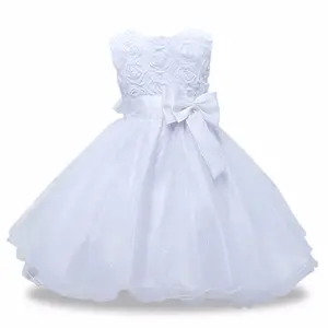 Chaude Fille Fleur Rose Anniversaire Princesse Élégante Robe de Soirée Pour 2-10 Ans enfant robe de soirée bébé fille robe