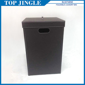 Papelera de lavandería de cuero plegable atractiva - Product Image 1