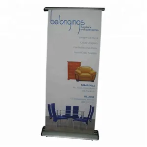 Electrical double sided aluminum roll up banner stand with reel