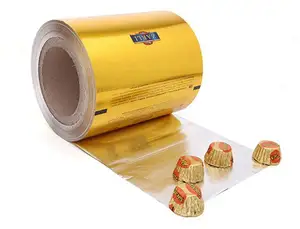 Factory Customized Chocolate Candy Wrapping Aluminium Foil And Paper Foil Roll Food Printed Wax Paper Candy Foil Wrappers CN JIA
