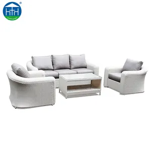 Modelos clásicos Juego de sofá de muebles de ratán Sofá de patio Seccional de mimbre al aire libre