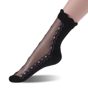 2023 chaud cristal dentelle Nylon femmes cheville <span class=keywords><strong>chaussettes</strong></span> pure nylon coton <span class=keywords><strong>chaussettes</strong></span> minces - Product Image 4