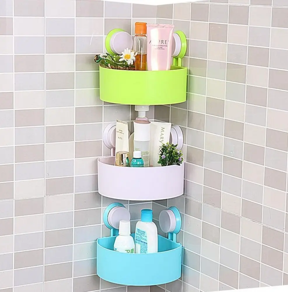 Badezimmer Küche Lagerung Organisieren Regal Rack Dreieck Dusche Ecke Caddy Korb mit Wand Saugnapf