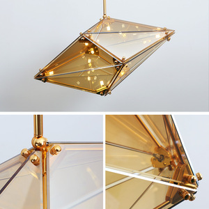 Lampe suspendue en verre à la forme d'ampoule, Design Unique, style européen, luminaire décoratif d'intérieur, disponible en noir, en gris et en ambre - Product Image 5