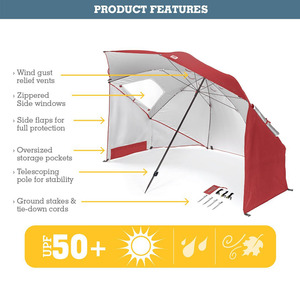 Portable Double Layer 3 or 4 Person <strong>Umbrella</strong> Custom Automatic Beach <strong>Umbrella</strong> <strong>Tent</strong> - Product Image 2