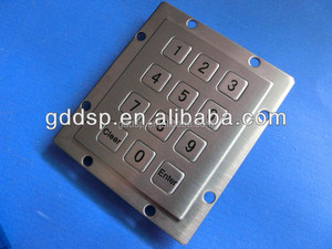 Teclado numérico impermeable de panel montado en metal de acero inoxidable de 16 teclas para quiosco - Product Image 4