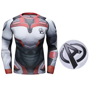 Лидер продаж, Спортивная мужская одежда с 3D-принтом супергероя, Спортивная футболка