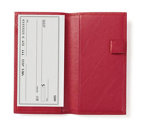 Slim Bifold Genuine Leather Cheque <strong>Book</strong> Holder <strong>Wallet</strong> - Product Image 1