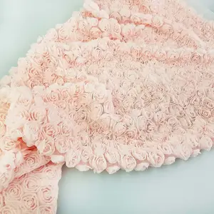 刺绣蕾丝面料 3D 全蕾丝亮片纱丽平原纱丽与边框设计