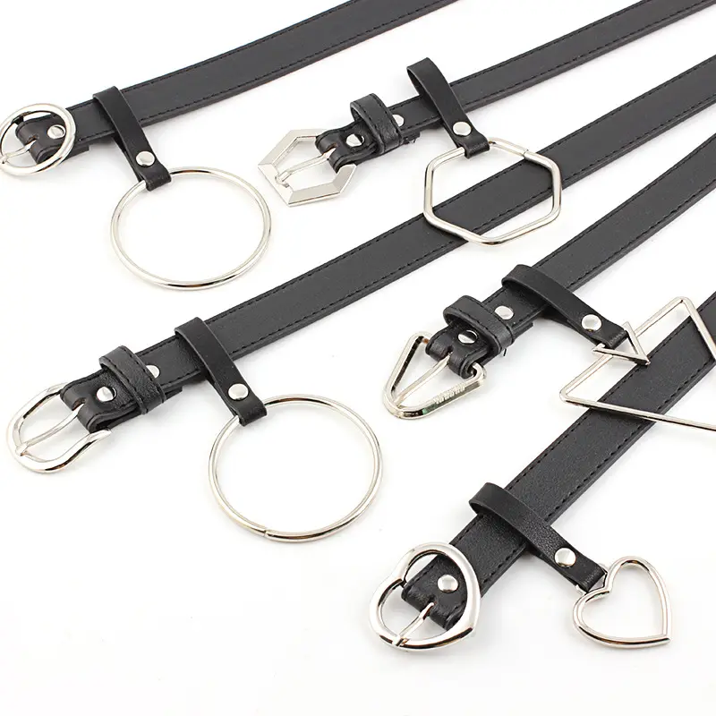 Cinturones de cuero de PU Harajuku para mujer, cinturón con hebilla de corazón de Metal, decoración para vestido de fiesta de boda, cinturón para mujer