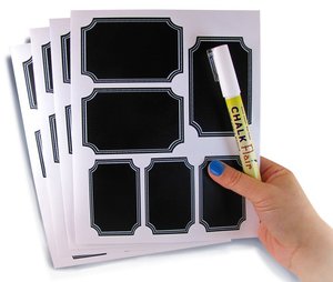 Trillycoler 36pcs Creative <span class=keywords><strong>Ardoise</strong></span> <span class=keywords><strong>Tableau</strong></span> noir étiquettes Craft Autocollants - Product Image 2