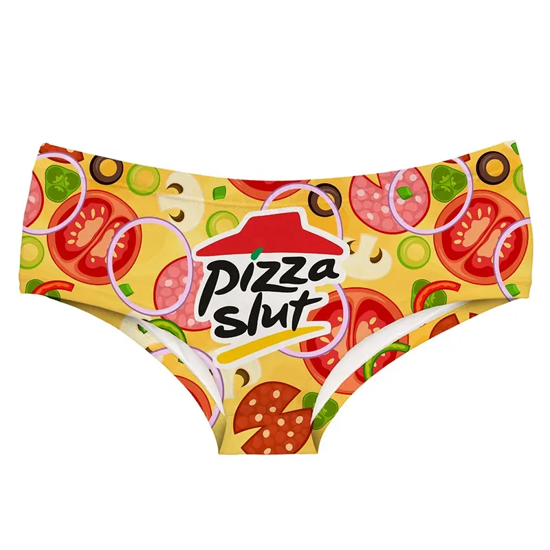 Factory OEM custom seamless panties pizza funny print super soft sexy girls underwear panties