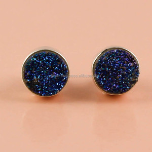 ต่างหูสตั๊ดอัญมณีดรูซี่เงิน925ทำด้วยมือเครื่องประดับที่ดีสำหรับงานแต่งงานและงานหมั้นโดยตรงจากผู้ผลิต - Product Image 2