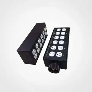 6 way socapex input power panel box with L5-15 edison duplex outputs