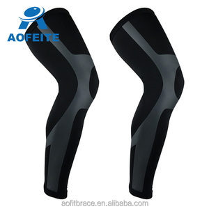 Aofeite 무릎 지원 압축 회복을위한 폴리 에스테르 무릎 슬리브 편안한 다리 슬리브