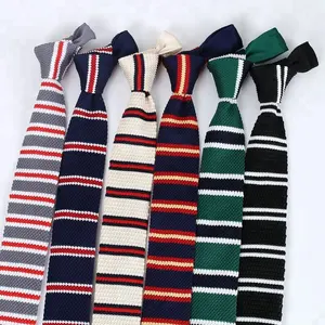 High Grade Fashion custom striped design 100% Silk Knit Tie For Man