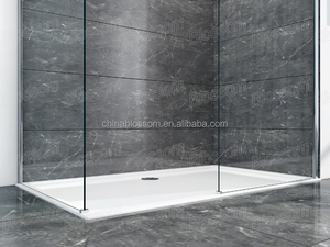Semplice <span class=keywords><strong>Bagno</strong></span> Bs6206 2 Pezzo A Piedi In Vetro Fisso Senza Cornice di Estensione Dello Schermo <span class=keywords><strong>Doccia</strong></span> - Product Image 3