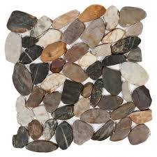 Decoration <strong>Polished</strong> Pebble on Mesh,Sliced Pebble Tile - Product Image 2