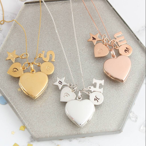 Inspire Jewelry Fashion 18k Gold Plated Jewelry Personalised <strong>Heart</strong> <strong>Locket</strong> With Birthstone for Christmas Necklace - Product Image 4