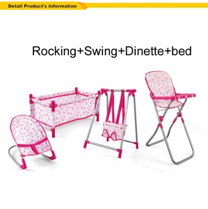 Ensemble de <span class=keywords><strong>chaise</strong></span> berçante pour poupée miniature, jeu de simulation, poupée bébé, OC0295971 - Product Image 2