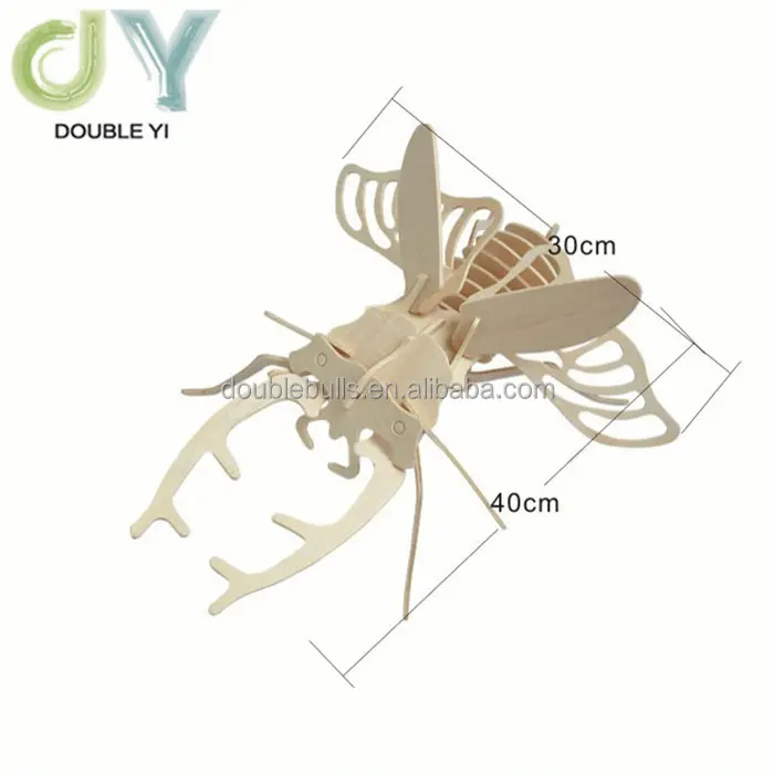 Dễ thương động vật 3D Câu Đố Bằng Gỗ Đồ Chơi TỰ LÀM, Bằng Gỗ 3D bọ Đố