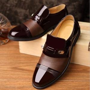 Zapatos planos de moda para hombre, calzado de piel sintética inglesa para hombre
