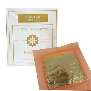 16X16cm Hoja de oro de imitación de cobre Color dorado 2,5 10000 Hojas Papel de aluminio para decoraciones artesanales de arte dorado Hoja de oro - Product Image 3