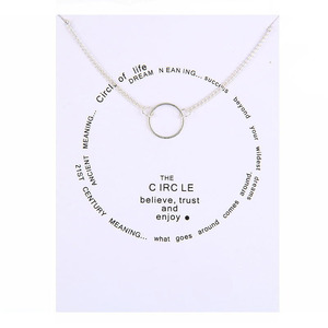 Shixin — collier pendentif rond Simple pour femmes, collier de mode coréenne avec carte en papier, couleur argent et or, bijoux cadeaux