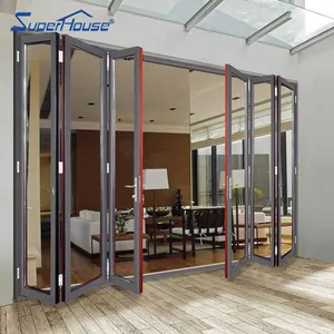 Superhouse portas móveis para casa para venda, portas dobráveis deslizantes externas de vidro