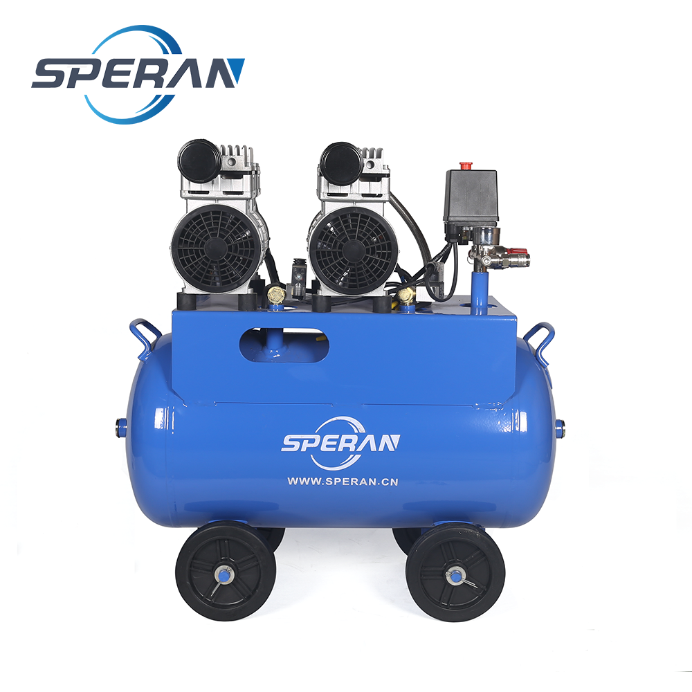 Лучшая цена 2 цилиндра 2hp 3hp 50L мобильный масло бесплатно Тихий Воздушный компрессор для продажи