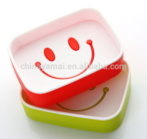 Happy smile face design rectangle de plastique boîte à savon/sourire face en plastique en forme de savon à vaisselle - Product Image 1