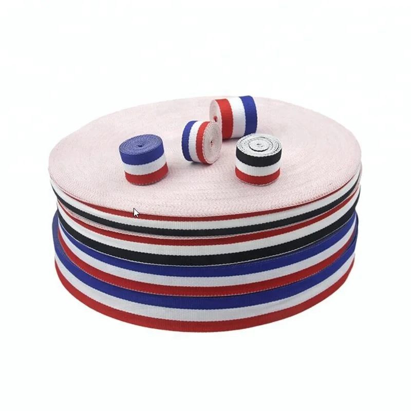 Oke Rood Wit Blauw Land Vlag Streep Lint Voor Medaille Kwaliteit Klassieke Streep Polyester Grosgrain Lint