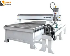 Döner cihaz ile 1325 yüksek hızlı 3d silindir döner 4x8ft ahşap CNC router kesme makinesi