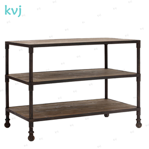 Estante de exhibición <span class=keywords><strong>industrial</strong></span> de <span class=keywords><strong>madera</strong></span> <span class=keywords><strong>y</strong></span> <span class=keywords><strong>hierro</strong></span> KVJ-7459 - Product Image 1