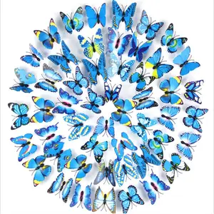 Unionpromo الملونة PVC 3D فراشة ملصقات جدار ديكور المنزل - Product Image 1