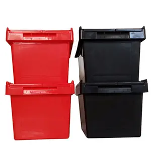 Moving Plastic Books Storage Transport Hot Sale Nesting and Stacking Plastic PP Utility Storage Crates with Lids