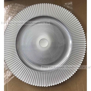 BL211106-1 vendita della fabbrica da 13 pollici fornitore cinese nuovo prodotto argento mare <span class=keywords><strong>spugna</strong></span> di vetro piatto di nozze all'ingrosso - Product Image 1