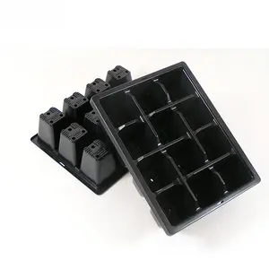 16 cell plastic black PS paddy rice seeding starter tray thermoforming grow seeding tray with hole