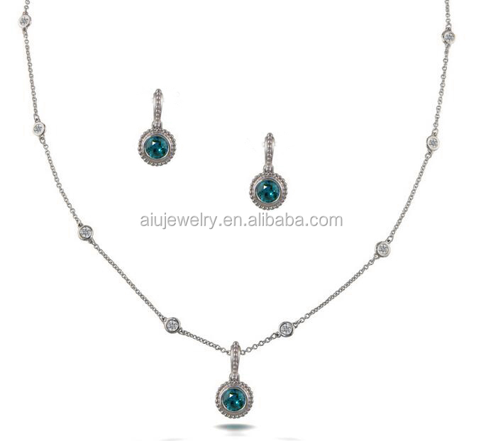 White Stone Necklace Set China Trade 