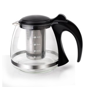 Tetera de vidrio de borosilicato con infusor y mango de plástico, diseño de estilo especial - Product Image 1