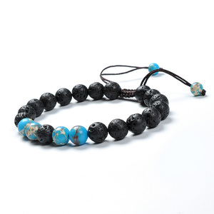 F95 <span class=keywords><strong>Pulsera</strong></span> Difusora de Aceites Esenciales con Cuentas de Piedra Volcánica, Estilo Occidental Popular, para Aliviar el Estrés o la Ansiedad - Product Image 4